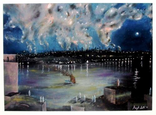 L'ILVA di Taranto - olio su carta, 50x70