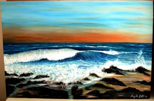 frangente 42x63 olio su tavola- 
